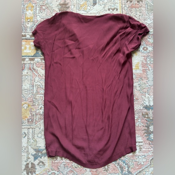 Madewell L1933 Button-Front Easy Dress in Rich Burgundy - Picture 4 of 5